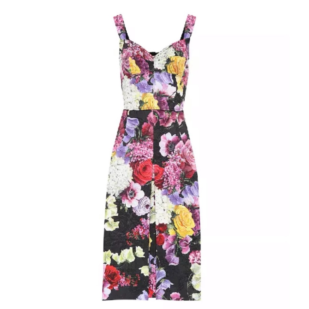 DOLCE & GABBANA Floral BROCADE Bustier Dress 44/6 - Picture 9 of 13